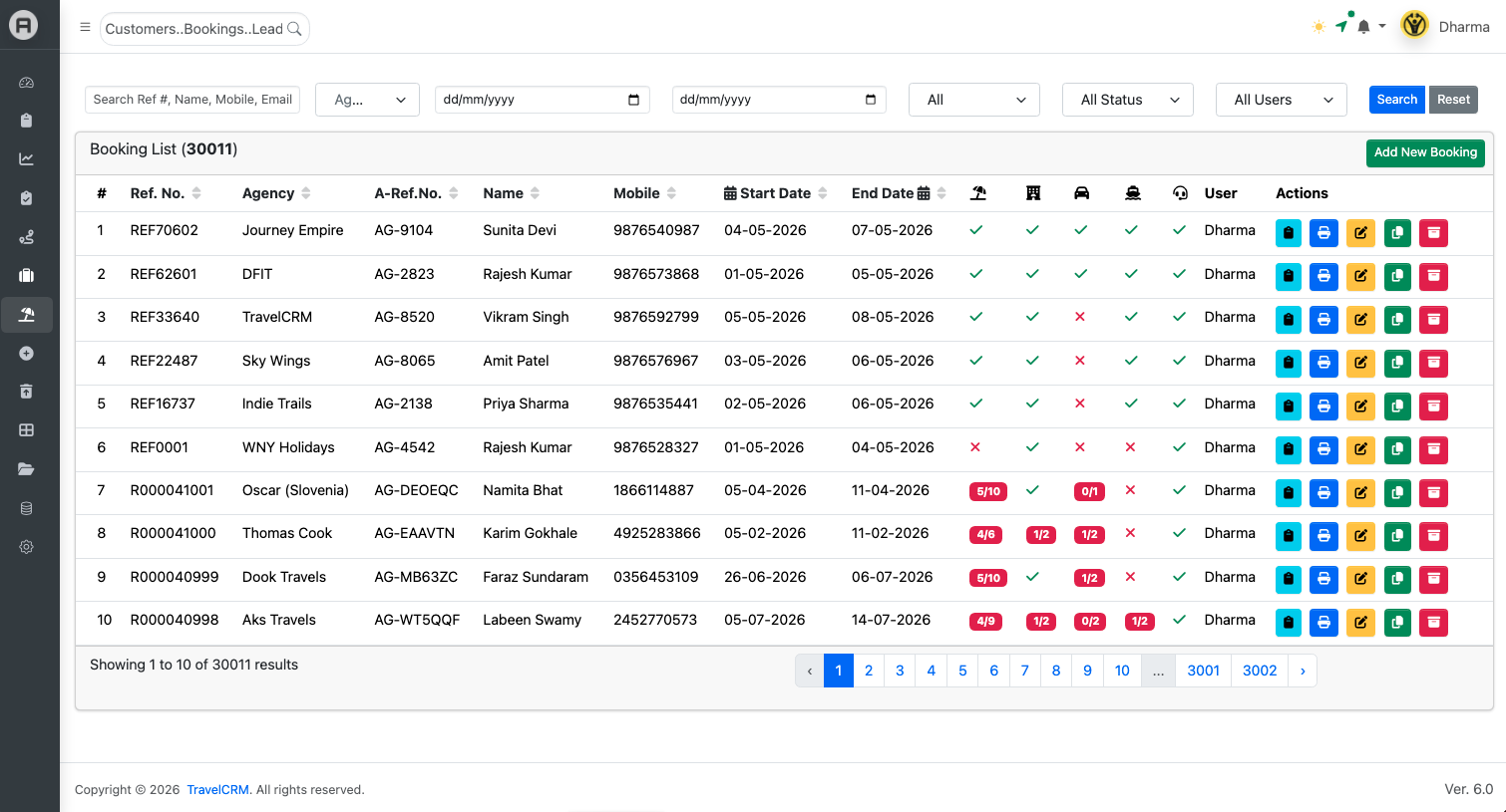 Jaabo CRM Bookings Queue
