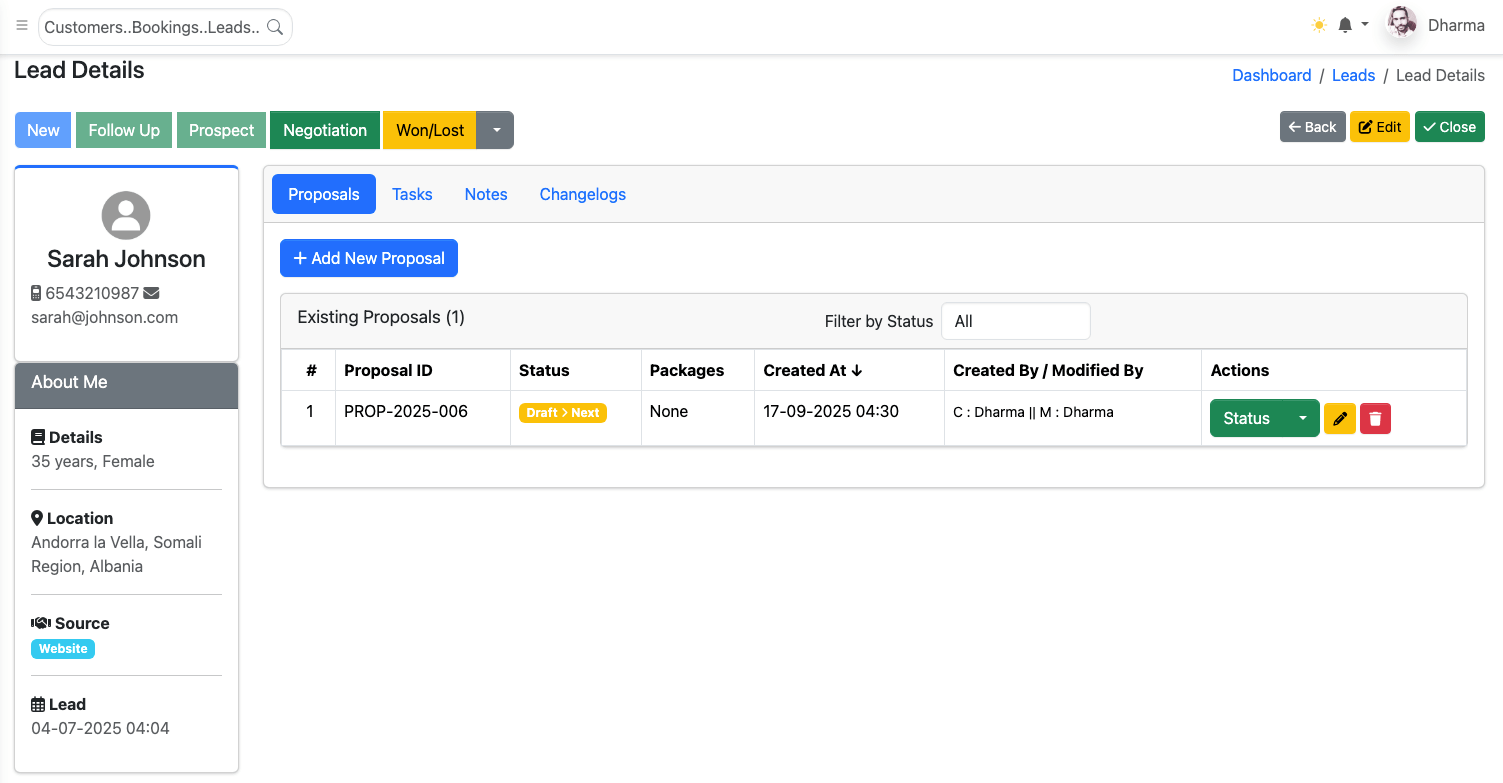 Jaabo CRM Lead Management Pipeline