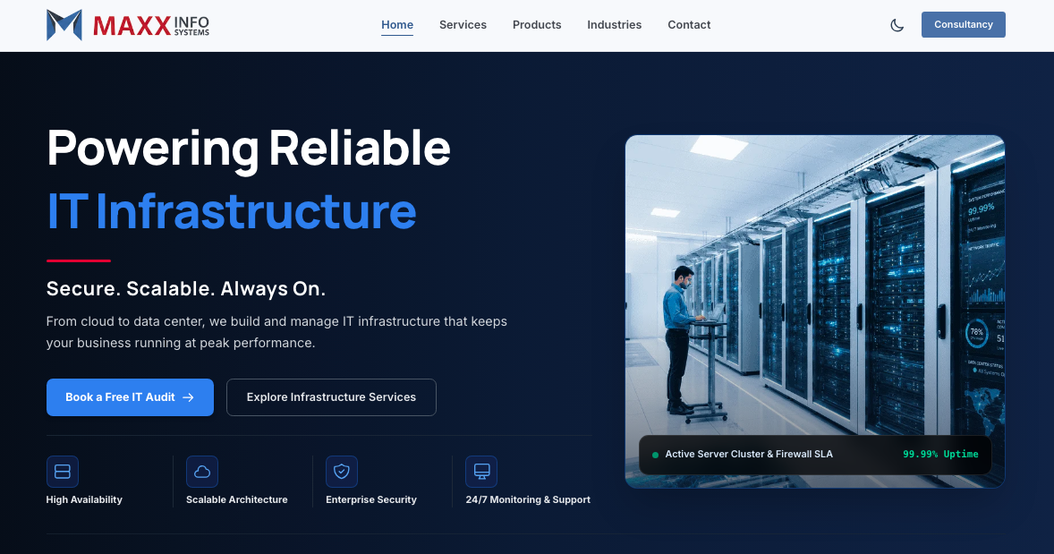 Maxx Info Systems Website Preview
