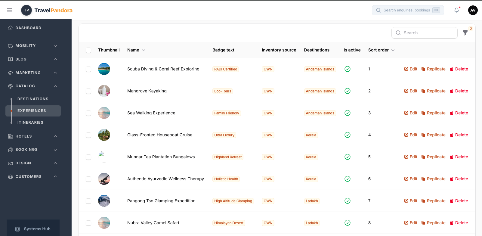 Experiences, Excursions & Activities CMS